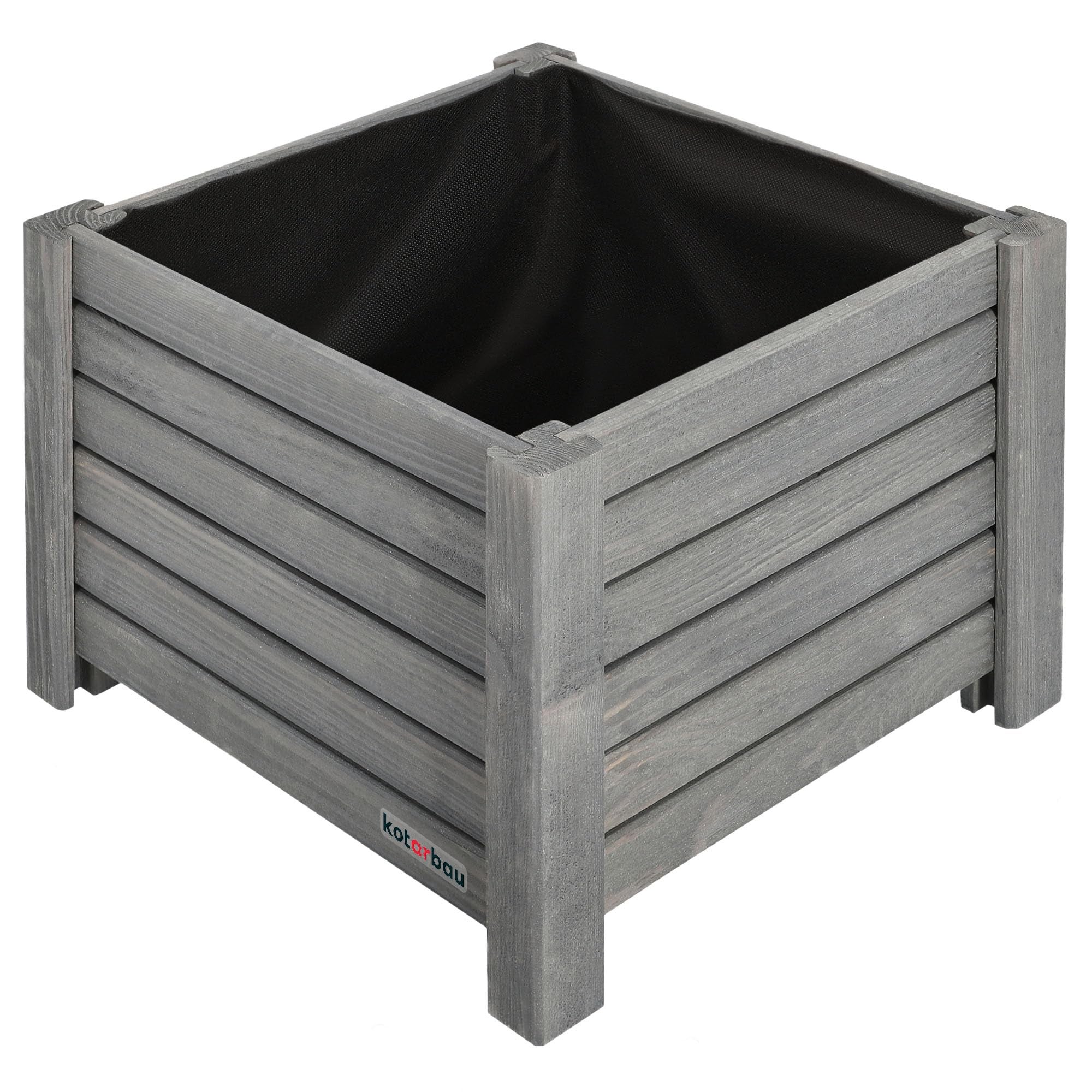 Skrzynka drewniana 38 cm donica doniczka ogrodowa osłona na kwiaty antracyt - KOTARBAU