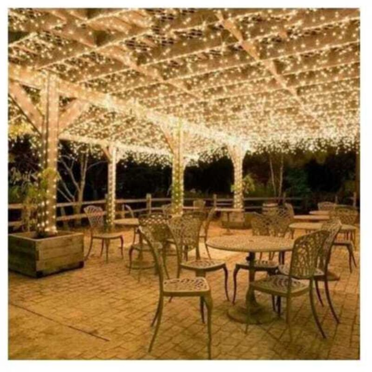 Guirnalda luminosa led de 100m 600 para carnaval, bodas, exterior, jardín, interior, iluminación (blanco cálido)
