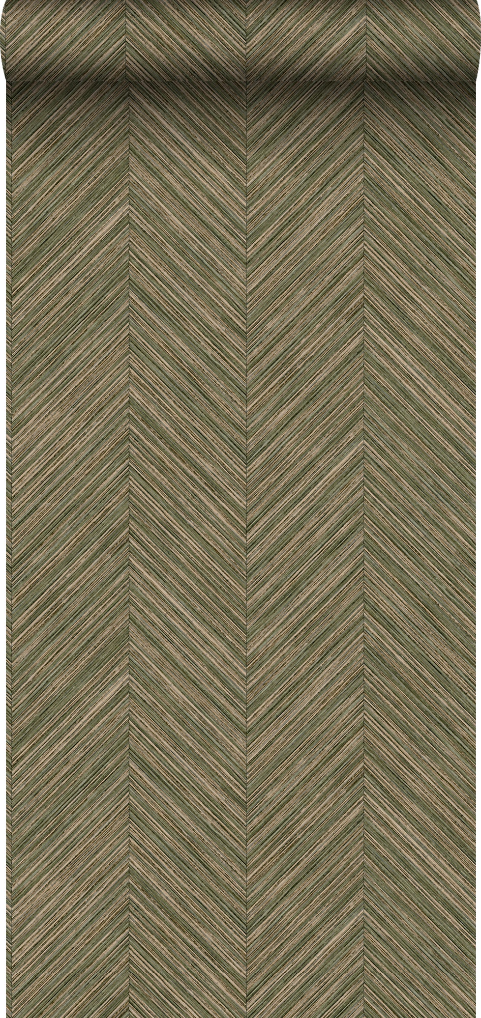 Tapeta motyw jodełki szaro-oliwkowym - 53 cm x 10 m - SANDERS &amp; SANDERS