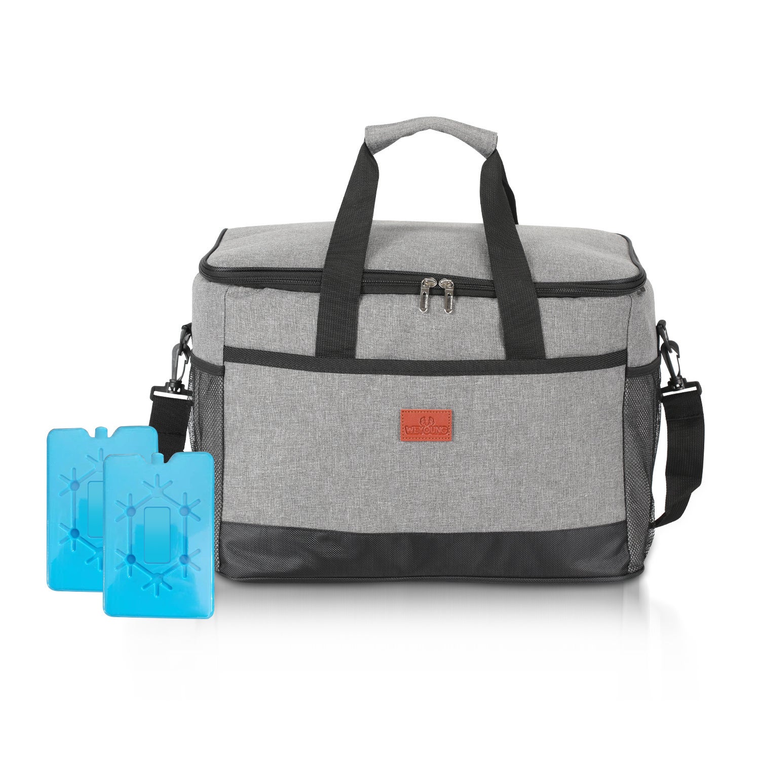 Bolsa térmica de 33l - lonchera plegable - bolsa de almuerzo para hombre, mujer y niño, nevera flexible térmica para trabajo, picnic y campamento gris
