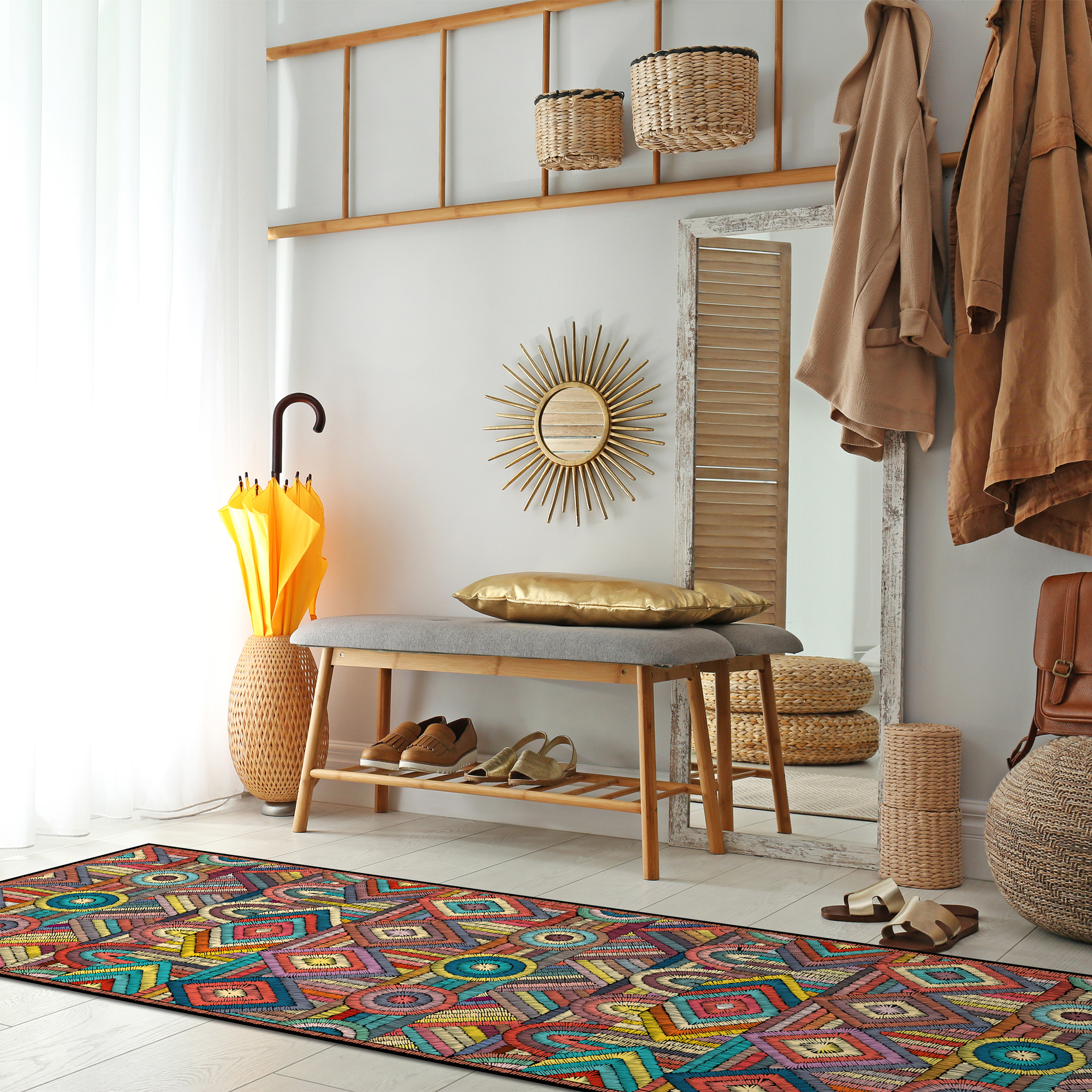 Tapis Salon Et Chambre Tissé Motif Géométrique Be 39 Couleur Multicolore Un Amou