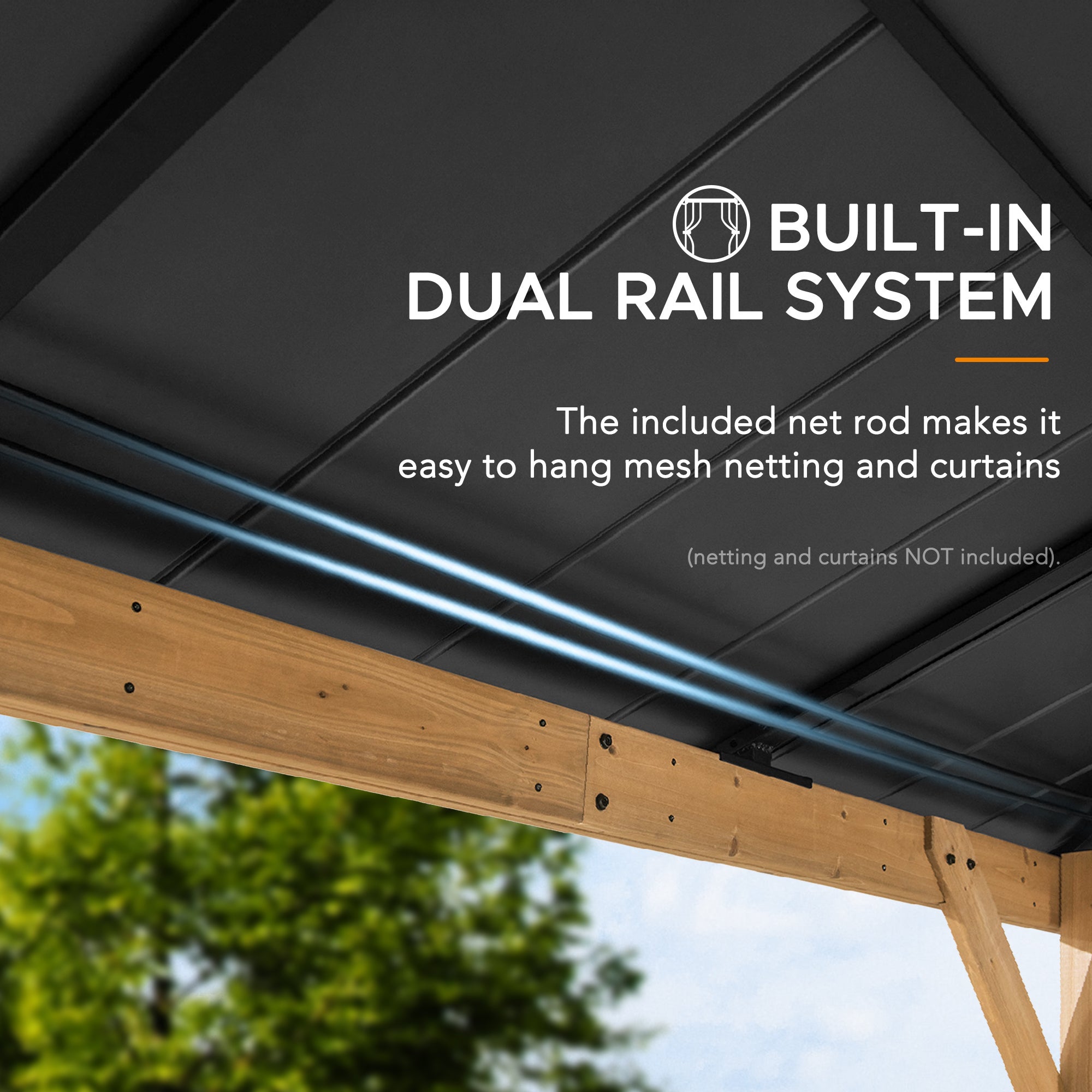 Pavillon de jardin Ernir Sunjoy, 4.5x3.9m dim. ext. (cas échéant incl. débord de toit) naturel, épaisseur paroi : 17,8m² superficie totale - 8