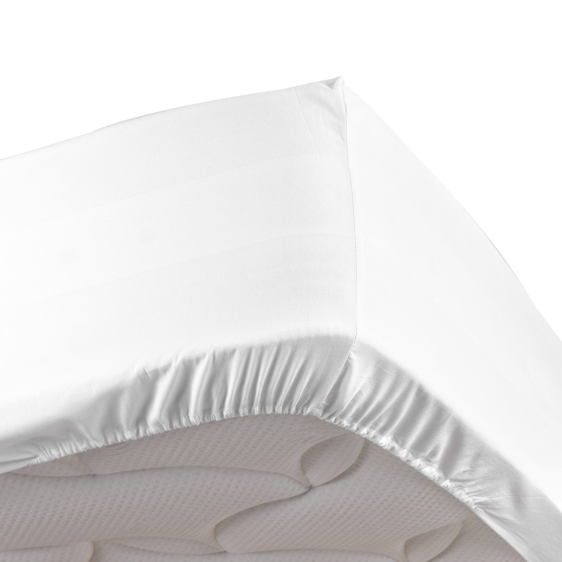 Drap housse 100% percale ultra doux 160 x 200 cm 78 fils bonnet 30 cm Blanc - 2
