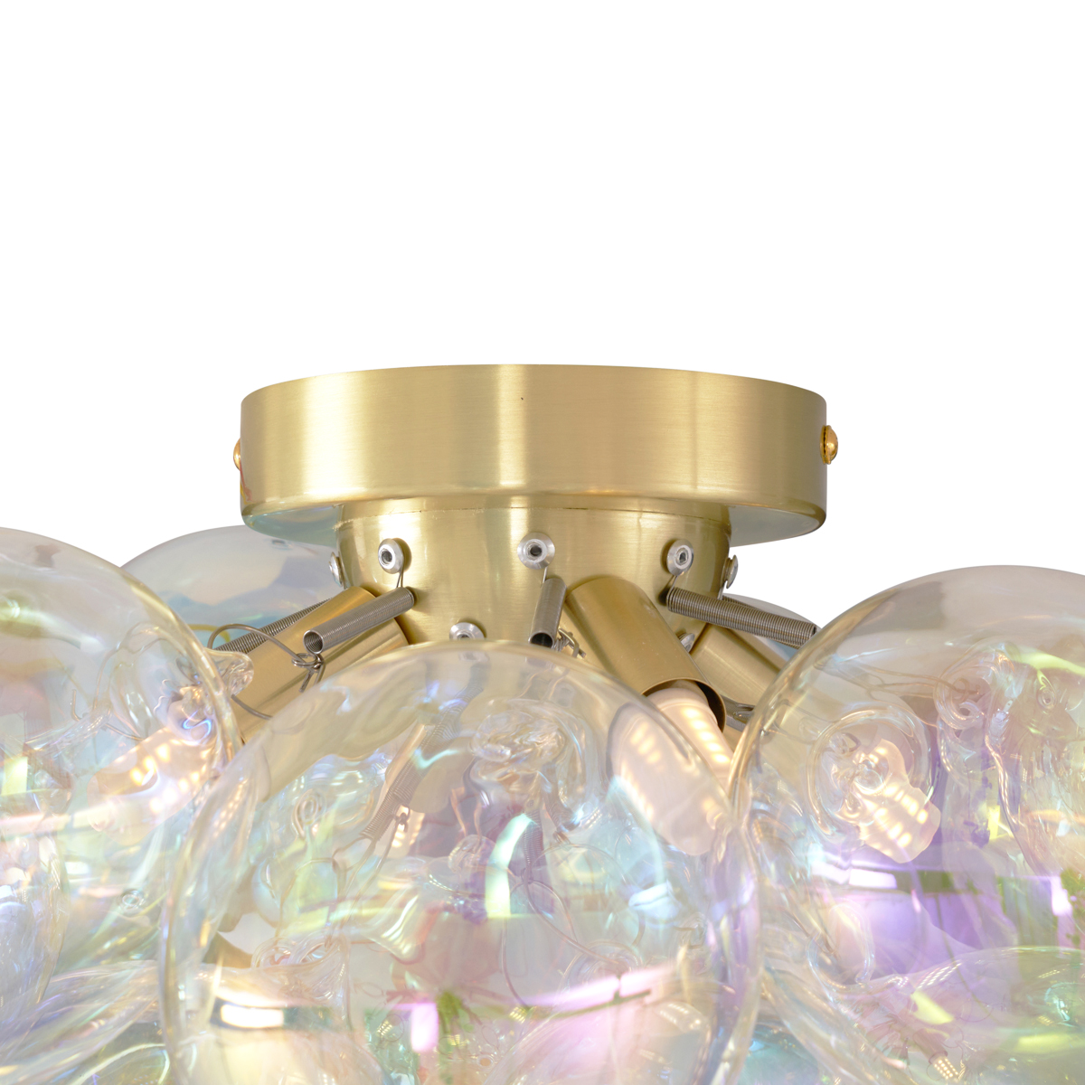 Qazqa design plafonnier - Uvas - laiton, max. 8w, g9, à 4 lumières, 42cm, idéal pour la salle à manger, la cuisine, la chambre - 4