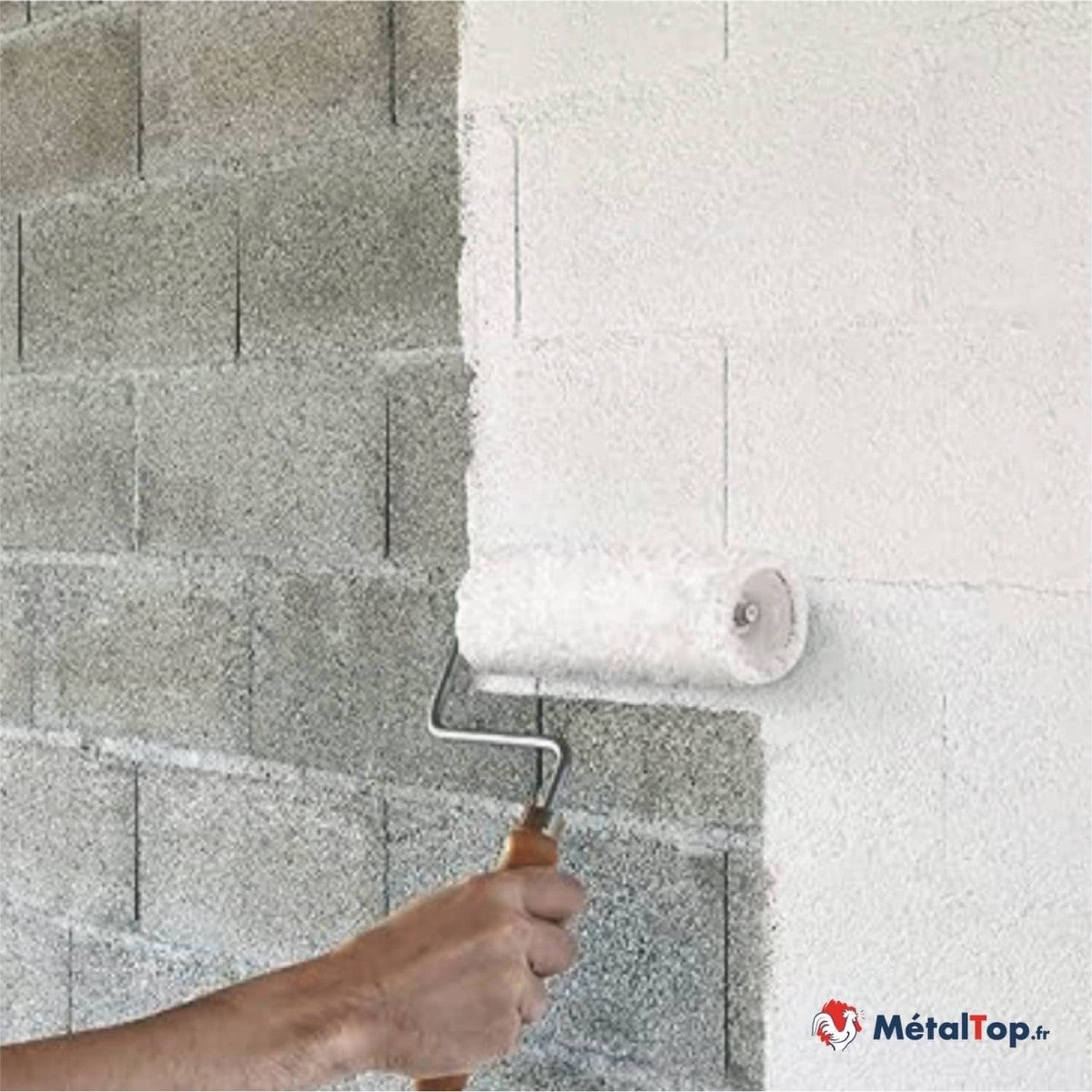 Peinture Parpaing - Metaltop - Telegris 4 - RAL 7047 - Pot 1L - 3