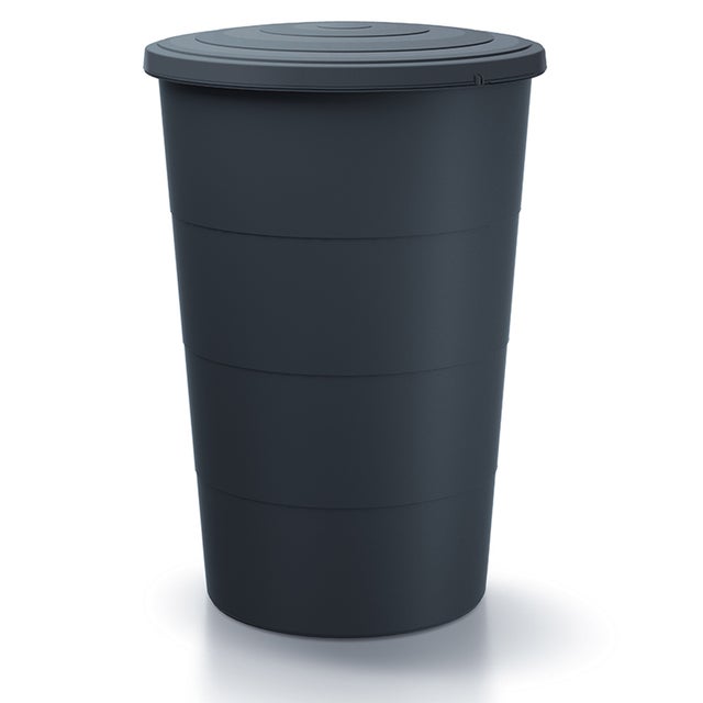 PROSPERPLAST 160L Barril de plástico liso para águas pluviais na cor antracite 60 (comprimento) x 60 (largura) x 87,8 (altura) cm
