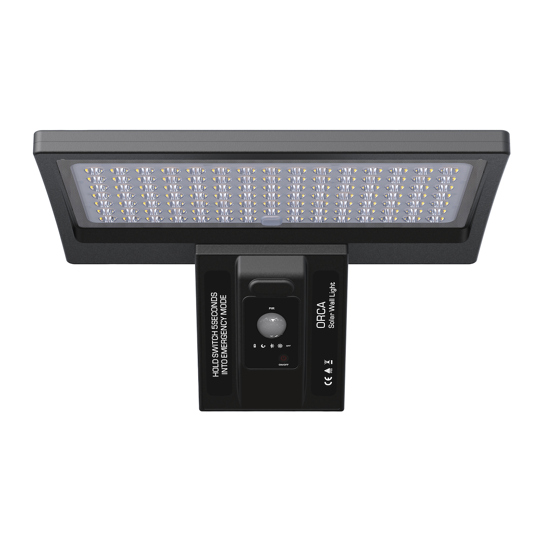 Proiector solar LED cu senzor de mișcare, negru, 8 W, 4000 K, 1000 lm ...