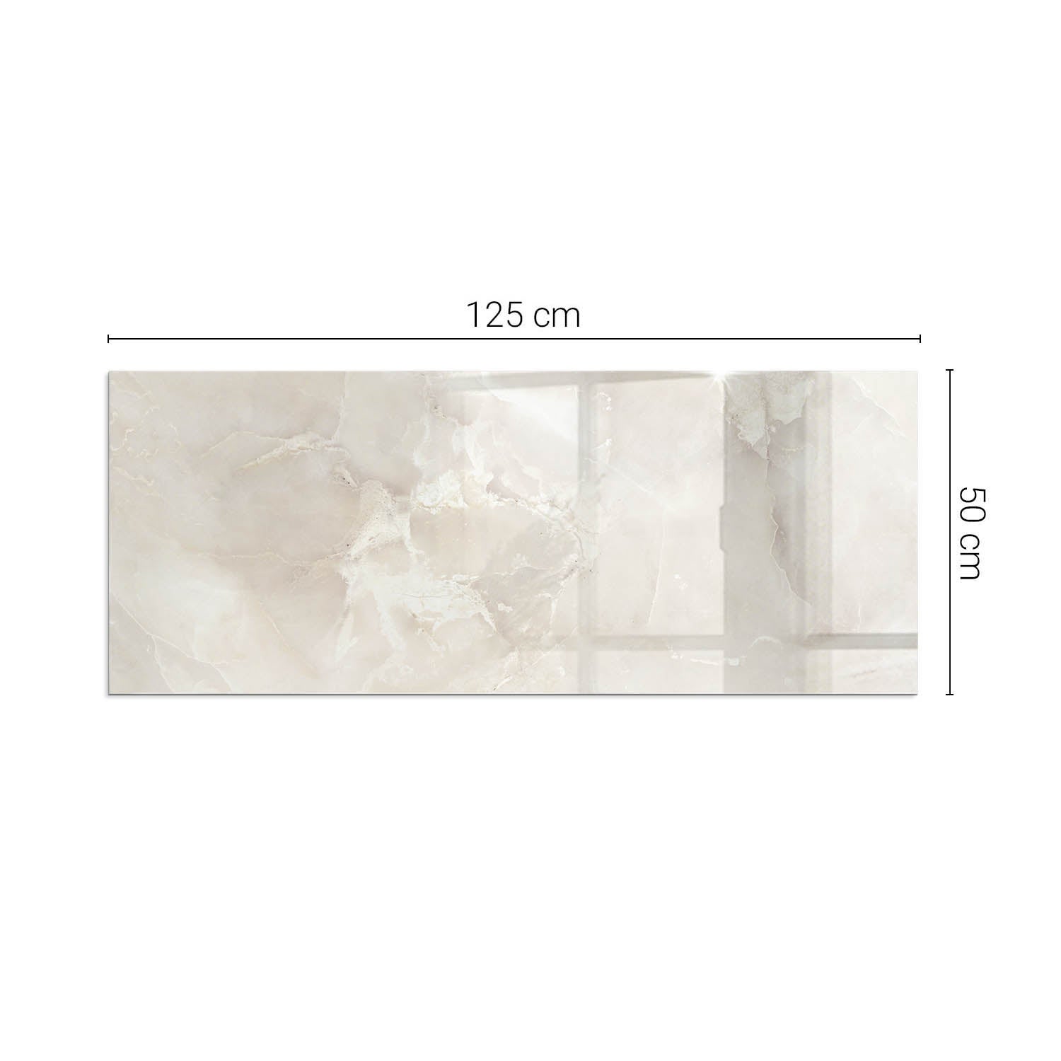 Szkło hartowane na podłogę pod kominek - 125x50 cm - Naturalny wzór marmuru - TULUP - 2