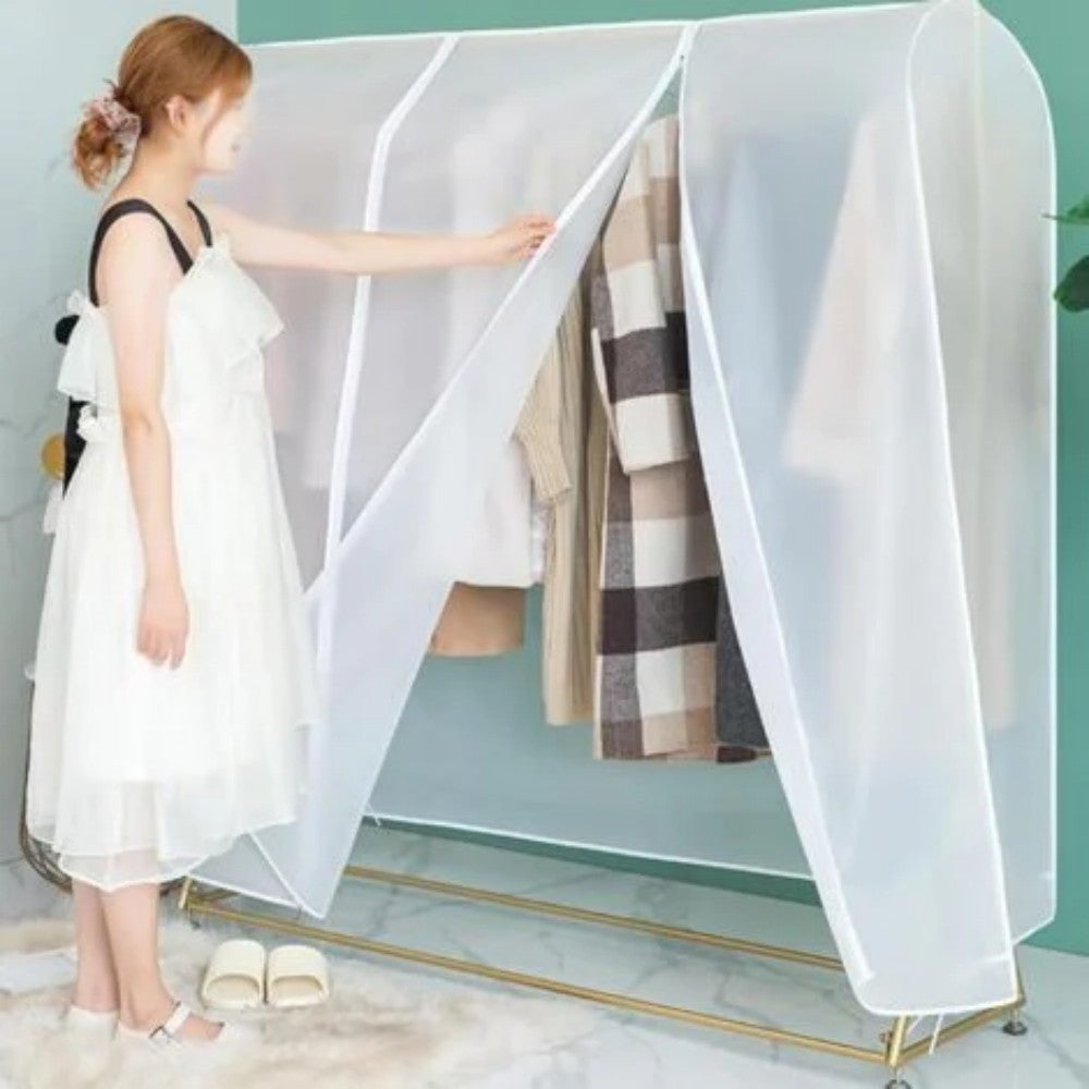 Copertura per armadio, telo protettivo, telo per appendiabiti, grande sacchetto antipolvere traslucido, copriabiti (100x50x150 cm) - 3