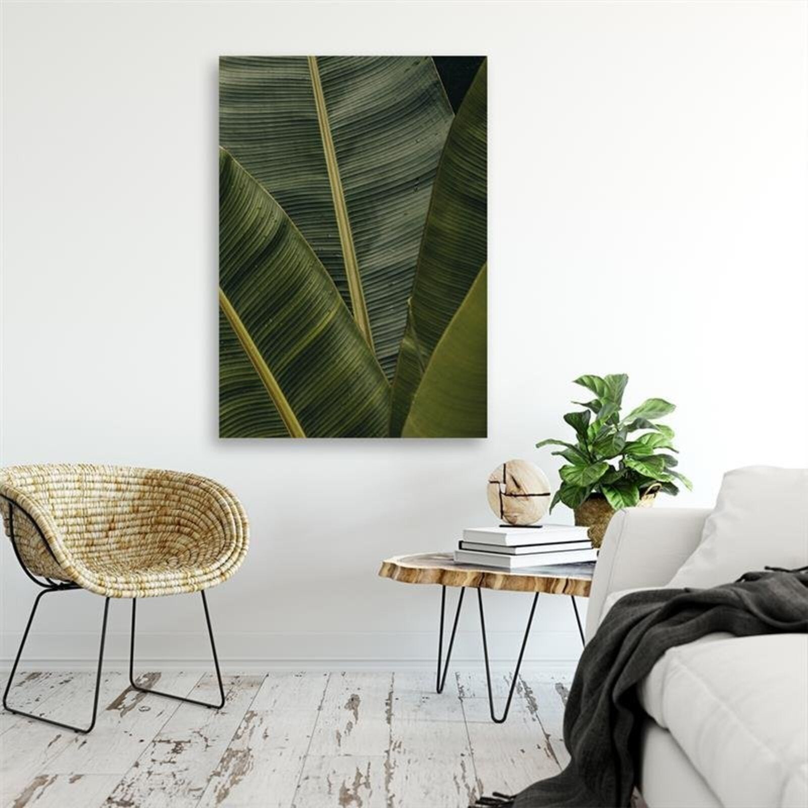 Tableau bois banane plante exotique - 70 x 100 cm - 3
