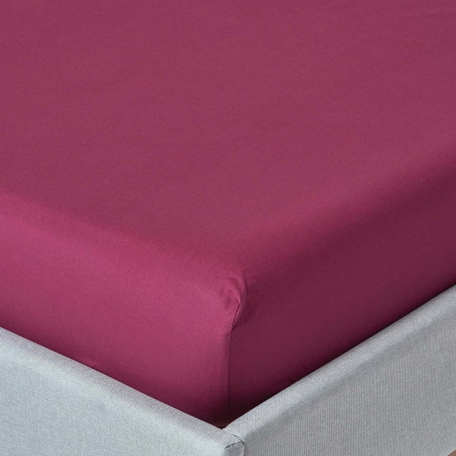 Homescapes Drap-housse Prune 100% coton Égyptien 200 fils 140 x 200 cm