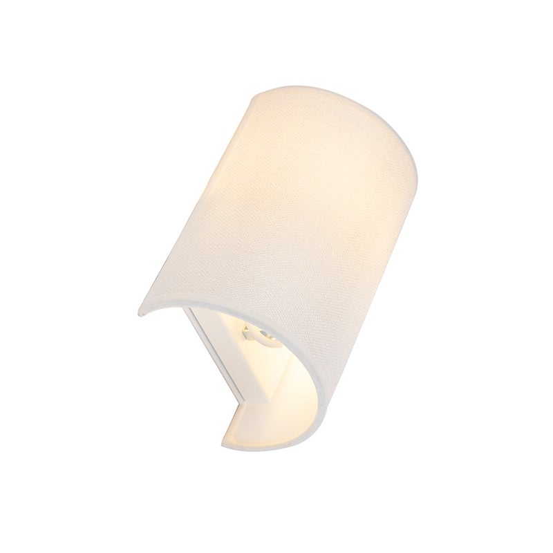 Nowoczesna lampa ścienna biała - Simple Drum Jute - 5