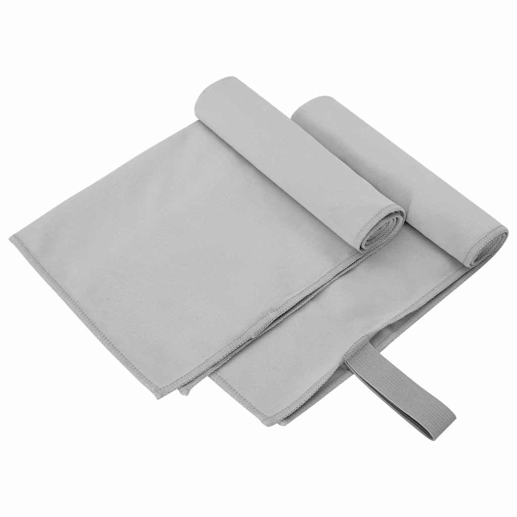 Ręczniki Sportowe 2 pcs Szary 50 x 30 cm Poliester i poliamid