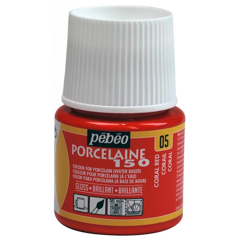 Pébéo - Set Principianti Porcelaine 150 Gesso - Pittura su Porcellana - 6 Flaconi da 20 ml - Bianco Cipria + Rosa Cipria + Blu Cipria + Verde Cipria + Talpa Cipria + Ardesia Nera