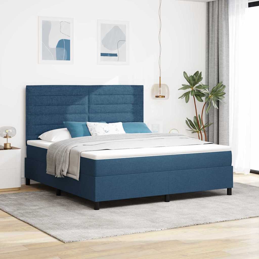Maison Exclusive - Cama tipo Box Spring con colchón Azul 180 x 200 cm ...