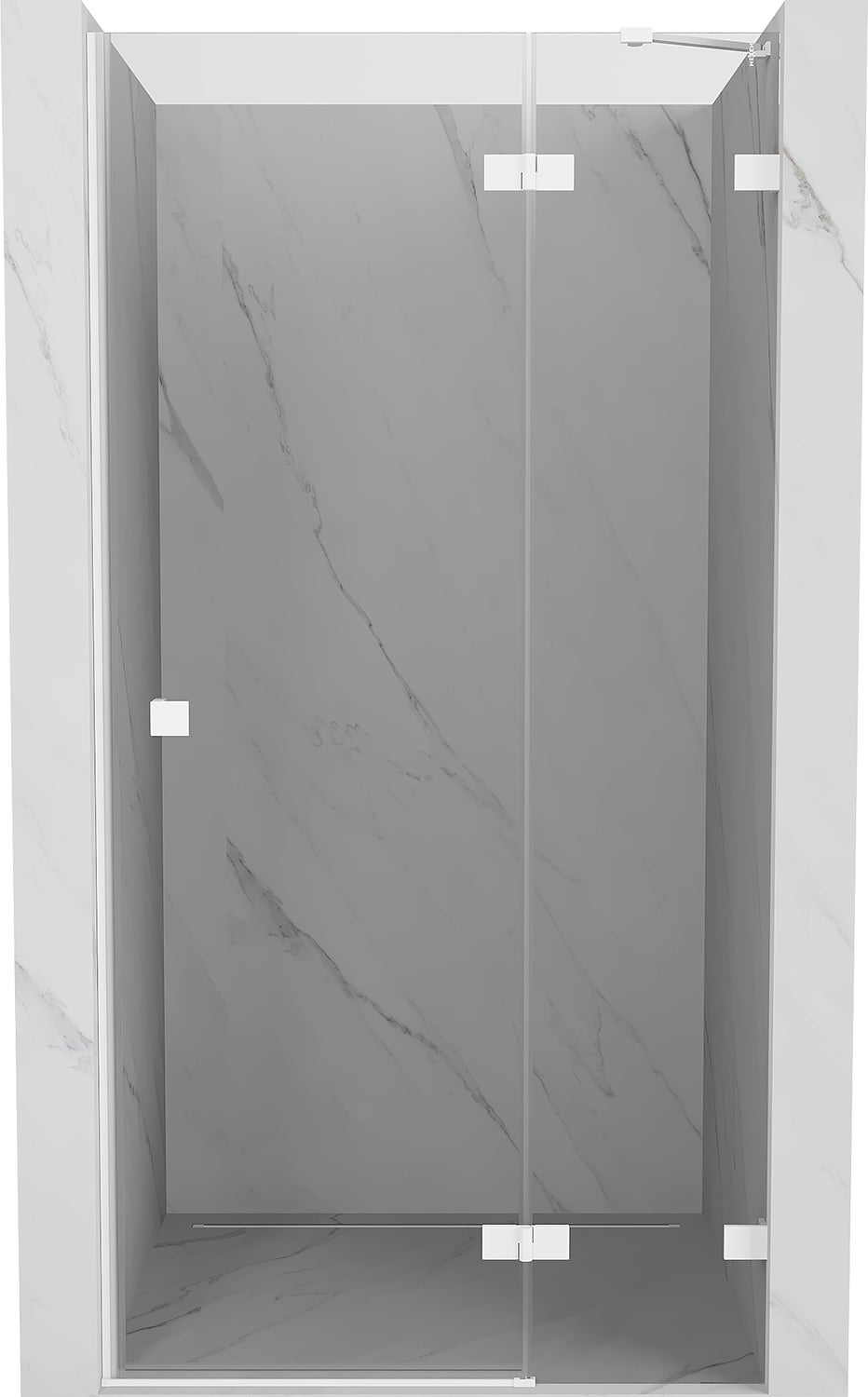 Mexen Lunar drzwi prysznicowe uchylne prawe 80 cm, transparent, białe - 834-080-000-20-00-P