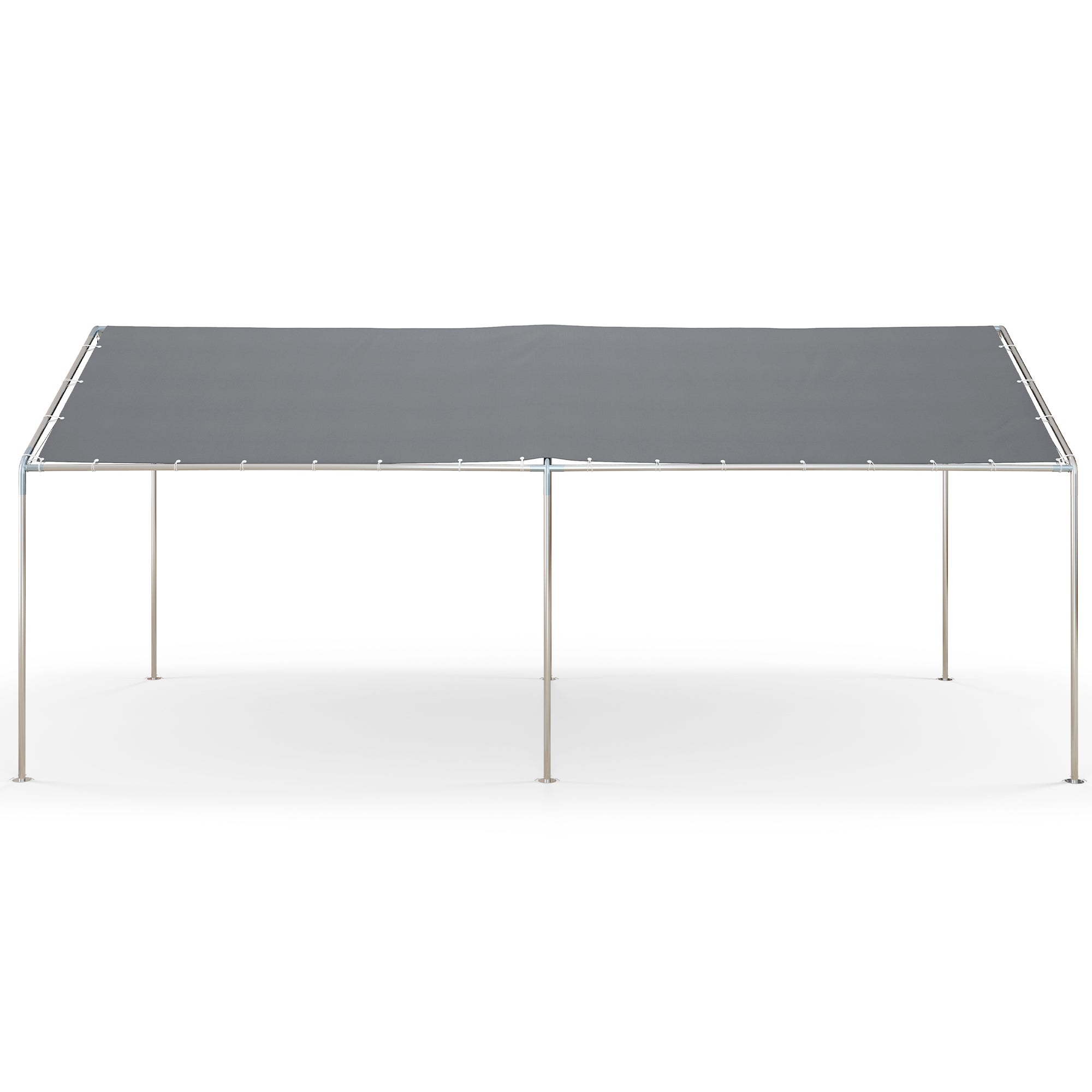 Carport auvent pour voiture 6 x 3 m acier galvanisé robuste toit PE haute densité gris - COMFORTXL - 4