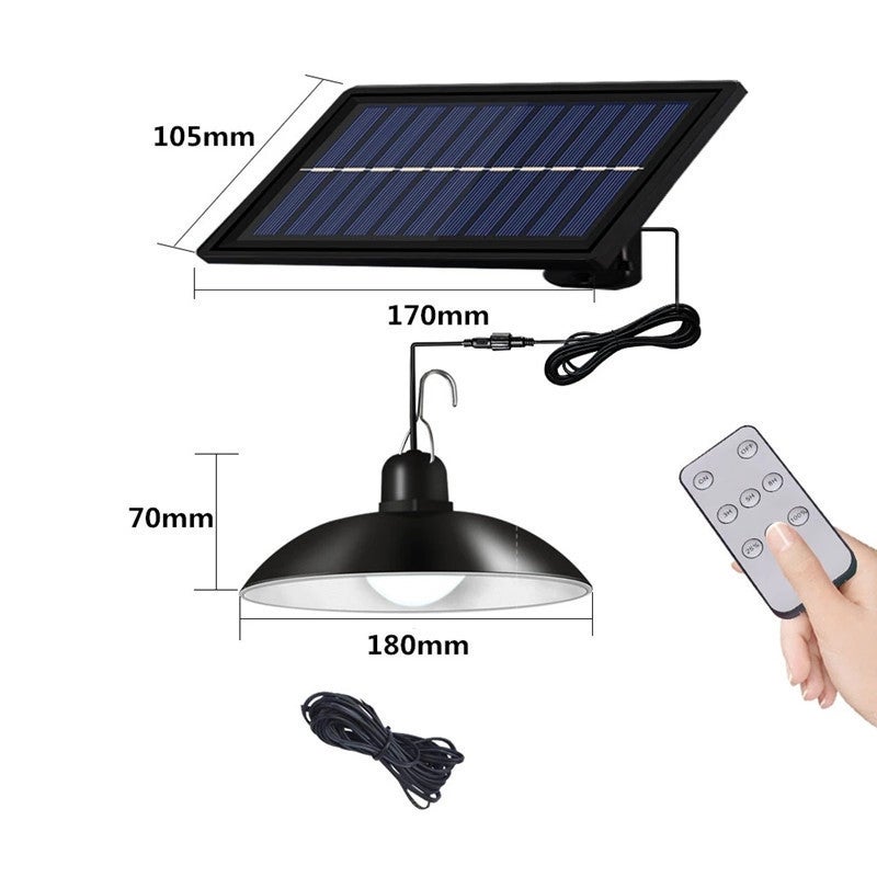 Lustre solaire 30 LED super lumineux retro ampoule lumiere 3 luminosite telecommande lumiere blanche IP65 - 5