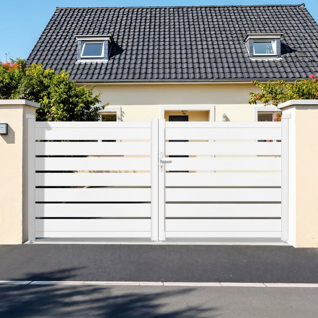 Portail battant 3m VOGEL H.140cm blanc aluminium