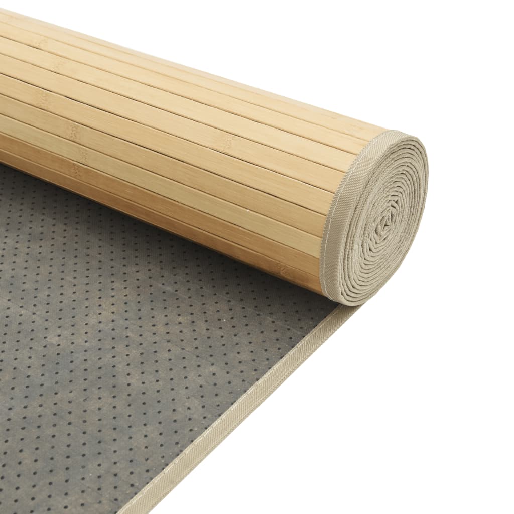 Tapis rectangulaire naturel clair 70x1000 bambou - 5