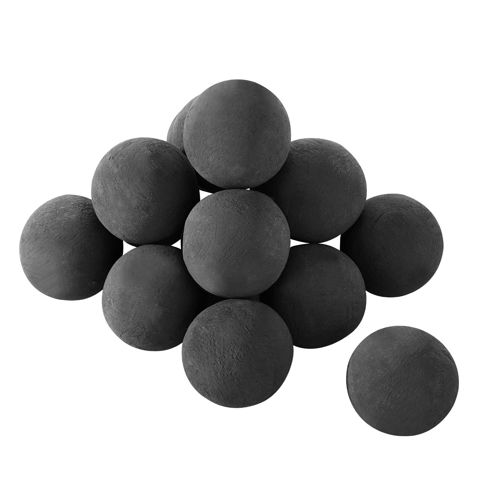 15 szt. Ceramiczne otoczaki dekoracyjne kamienie kominkowe 7,6 cm czarne VEVOR