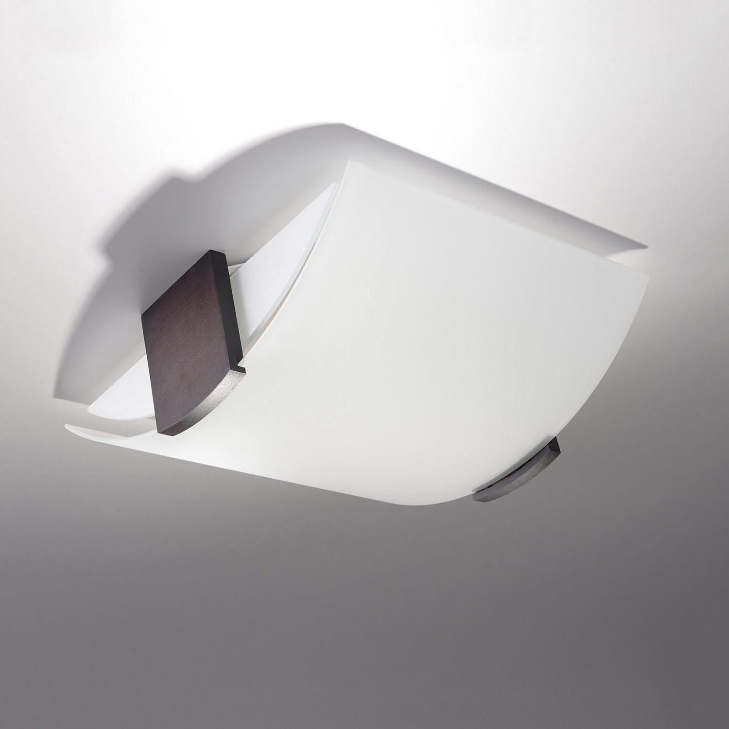 Plafon Emilio prostokątny czarno-biały 2xE27x15W wym: 10 x 29 cm IP20 szkło Sollux Lighting
