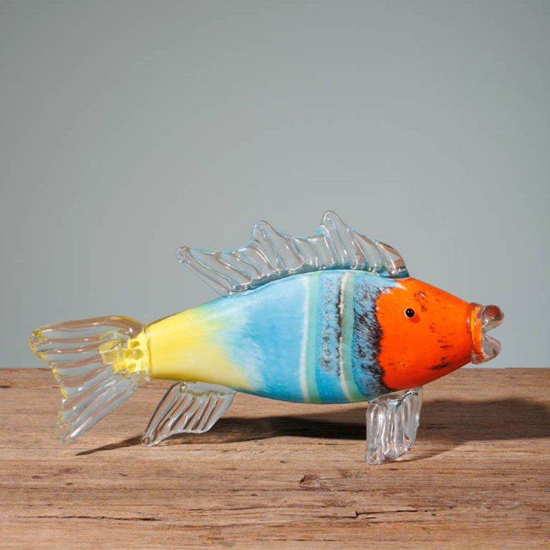 Figurine Poisson En Verre De Murano - Statuette Déco Mer Vintage