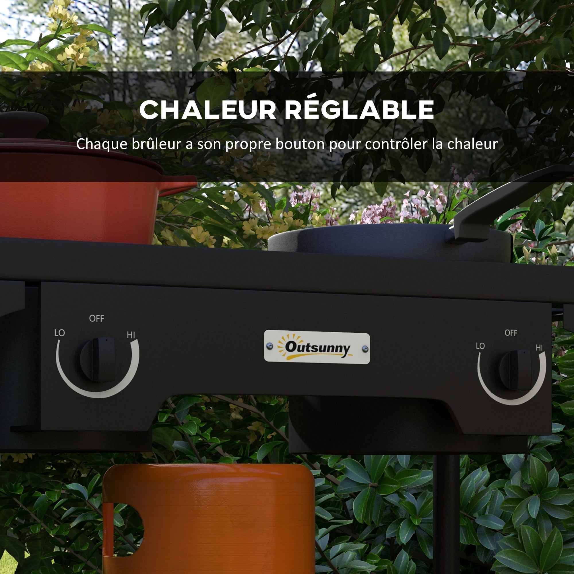 Réchaud gaz propane portable 2 brûleurs 150 000 BTU/h pieds amovibles cuisine camping - 8