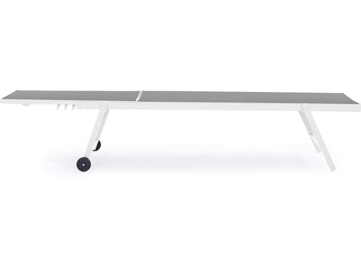 Conjunto de 2 espreguiçadeiras em alumínio têxtil 