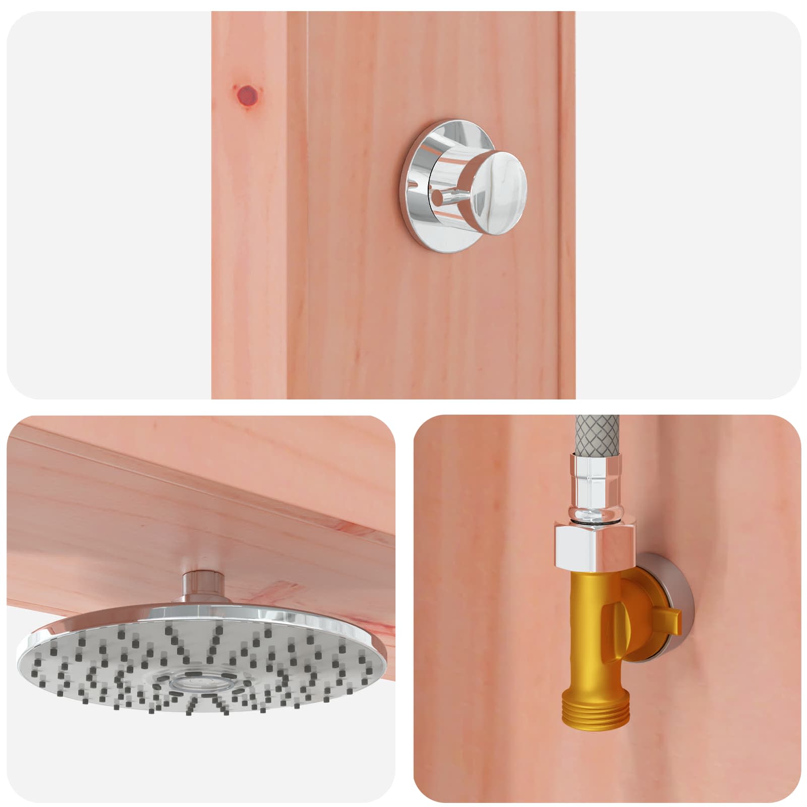 vidaXL Douche d'extérieur 226 cm Naturel - 7