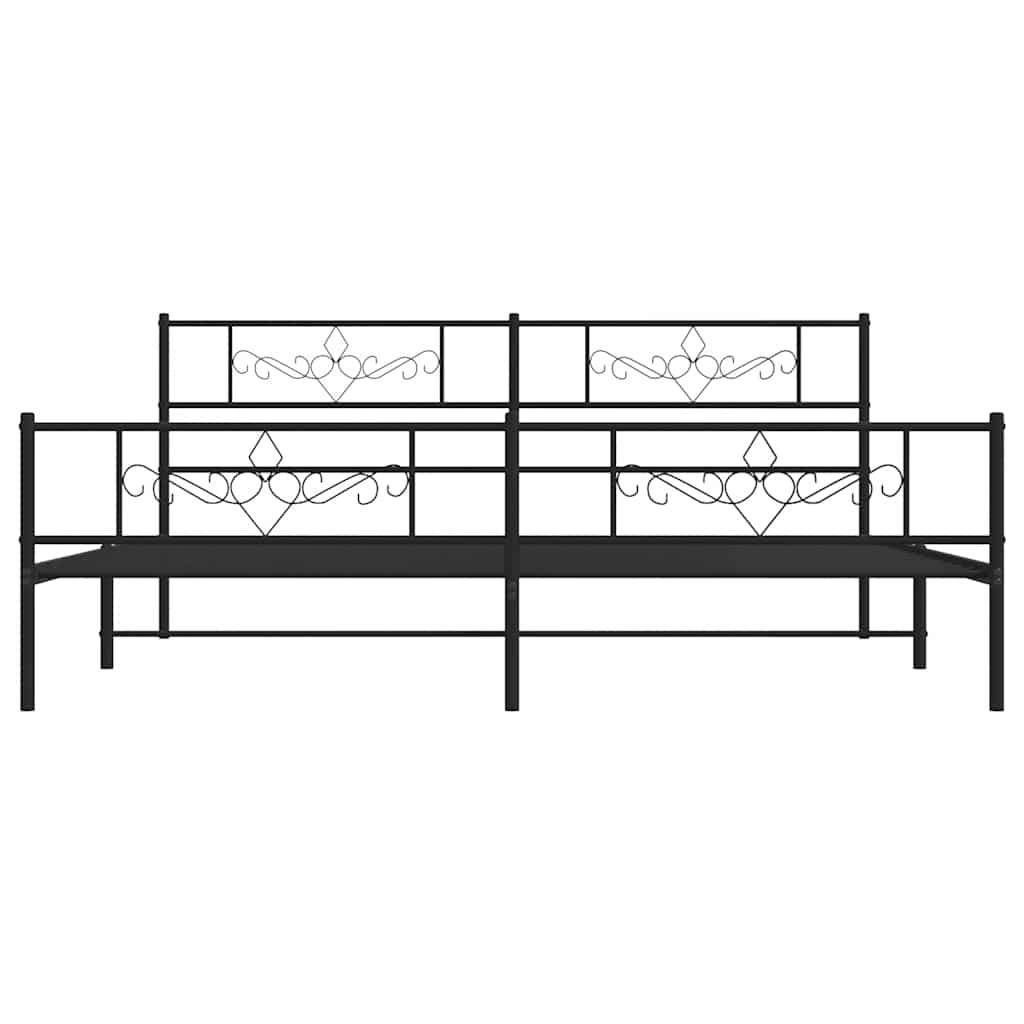 Estructura cama sin colchón con estribo metal negro 193x203 cm vidaXL - 6
