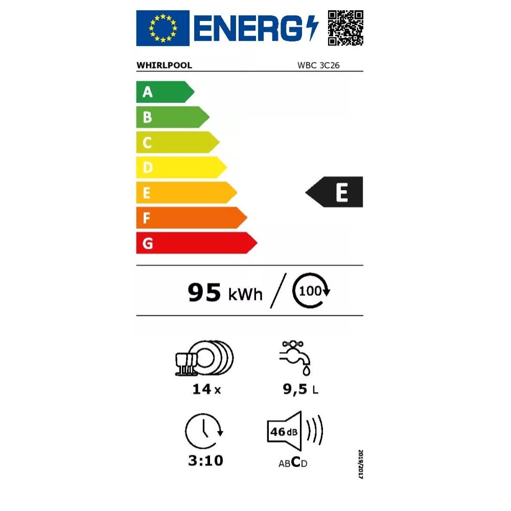 WHIRLPOOL - Lave vaisselle encastrable 60 cm WBC 3 C 26 B - - 2