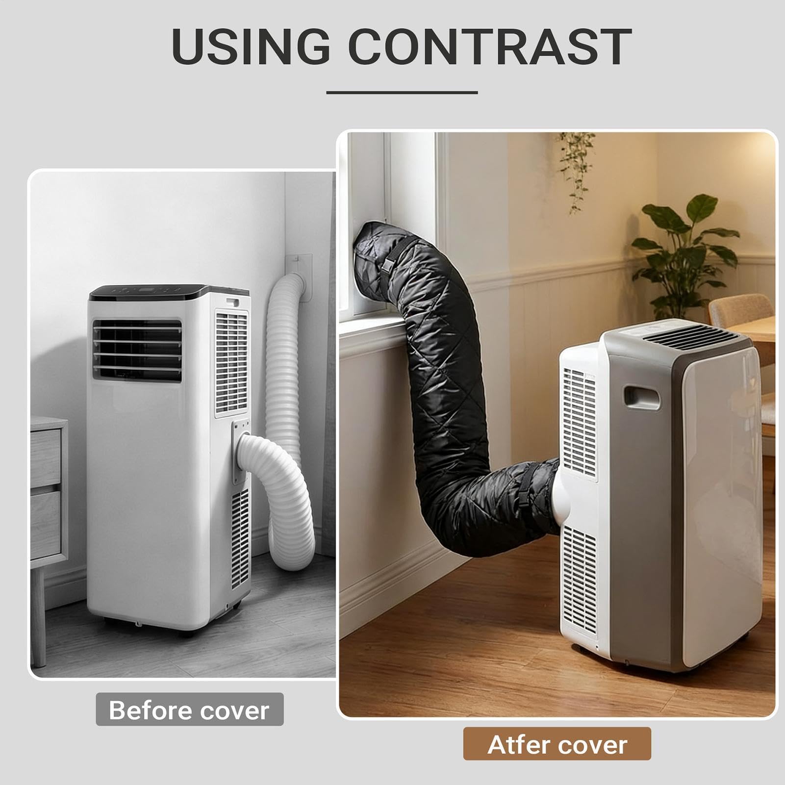 Housse pour tuyau de climatiseur portable | Protecteur Réglable S'adapte À Des TuyauxDe 150x53Cm | Enveloppe Isolante pour Flexible de Climatisation - 6