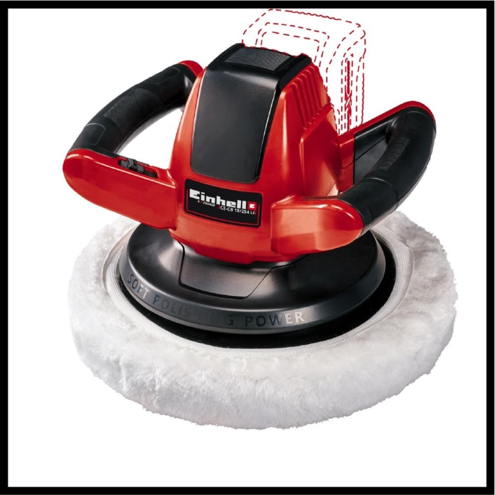 Einhell Polisseuse sans fil CE-CB 18/254 Li - Solo PXC (18V, Disque à polir 254mm) Livré sans Batterie ni Chargeur - 8