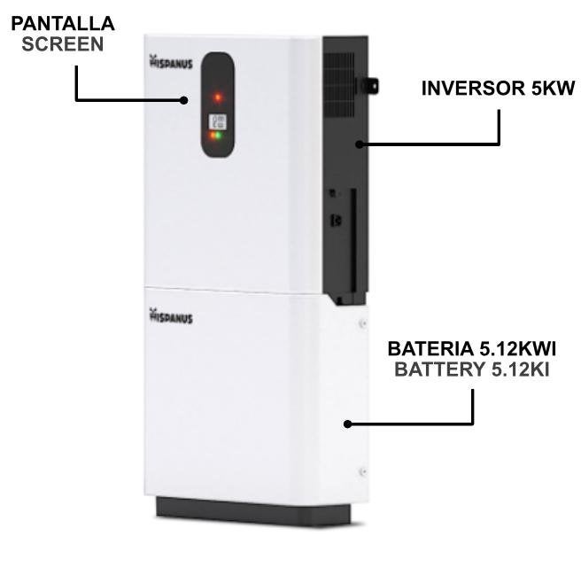 Kit Solaire 5kW avec Batterie LiFePO4 5kWh 6000 Cycles + APP | Autoconsommation + 9 Panneaux 435W HISPANUS - 9
