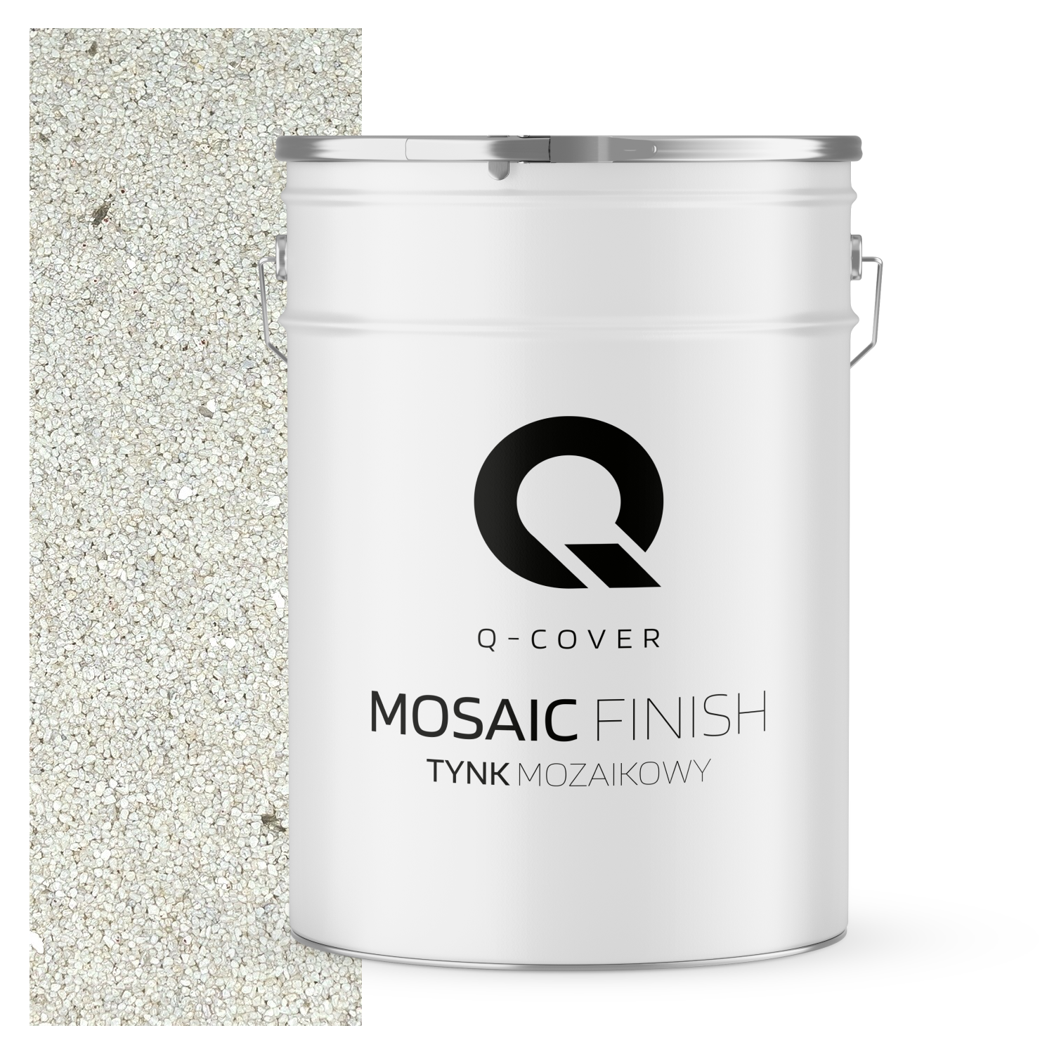 Tynk Mozaikowy Q-Cover Biały ze srebrną miką M07 25KG