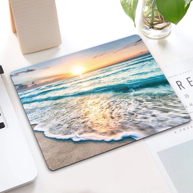 Podkładka pod mysz do gier/biura – ze wzorami – 24 x 20 x 0,3 cm – do komputerów stacjonarnych i laptopów (niebieska) - 3