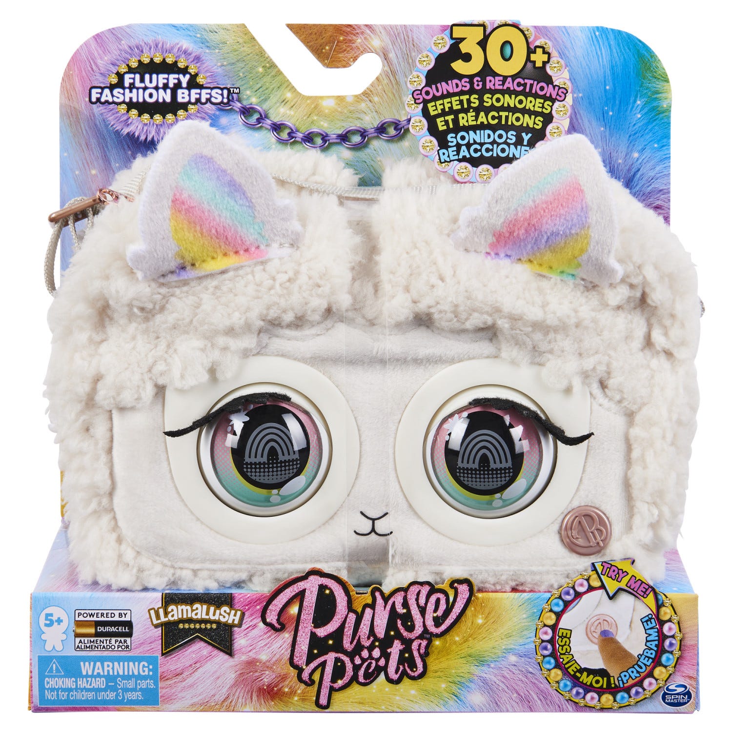 Purse Pets BAG Fluffy Llama OC GML Bianco Bambino/Bambina Borsa a