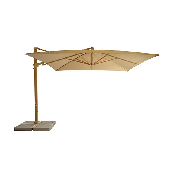 Tempo Style - Parasol Trastevere z ecru baldachimem i dębowym masztem, 3 x 3 m