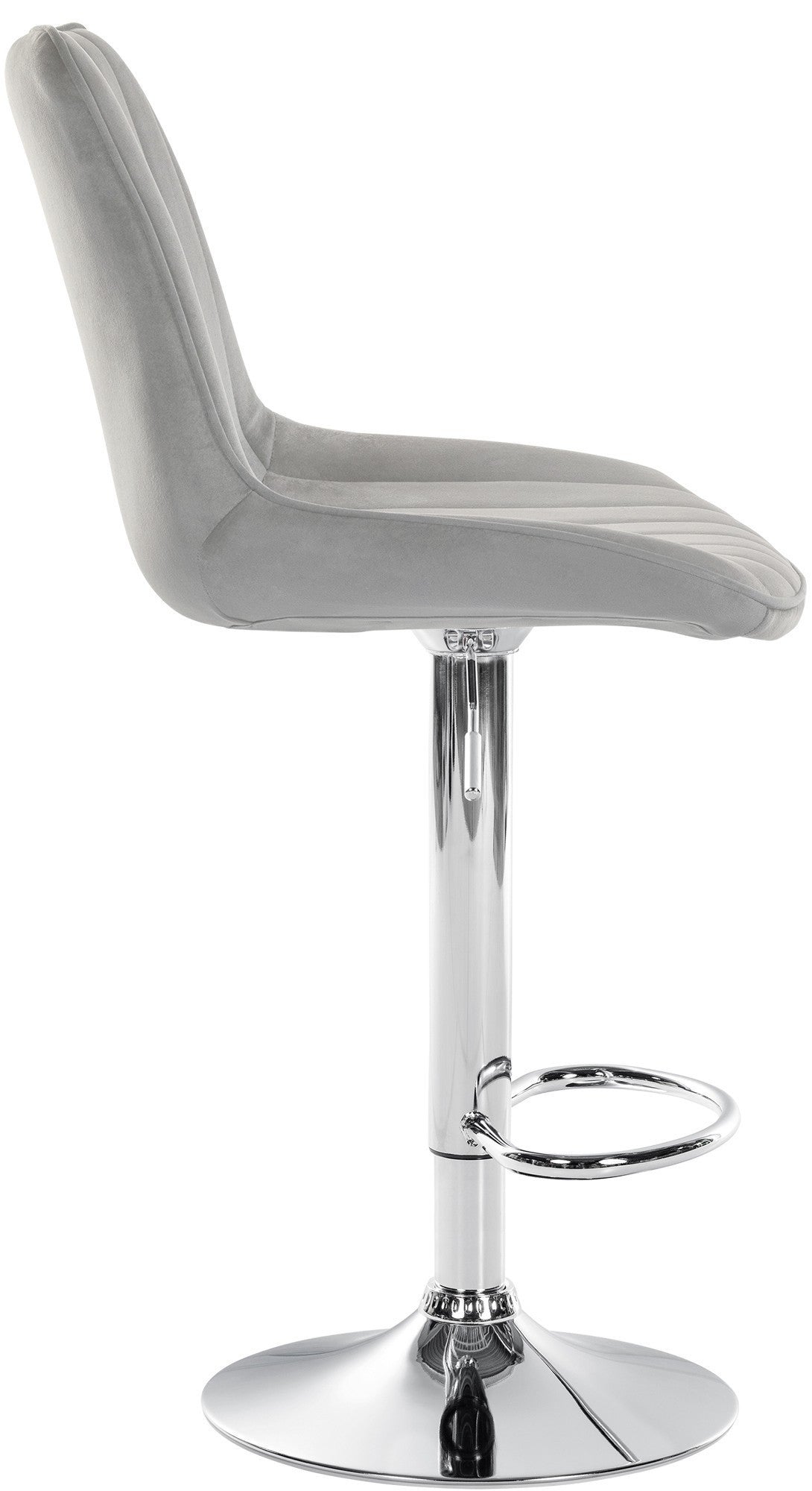 Sgabello Da Bar Girevole E Regolabile CLP Lana V2 - Schienale E Poggiapiedi, Imbottito In Similpelle, Altezza 58-79 Cm, Bianco Con Telaio Cromo