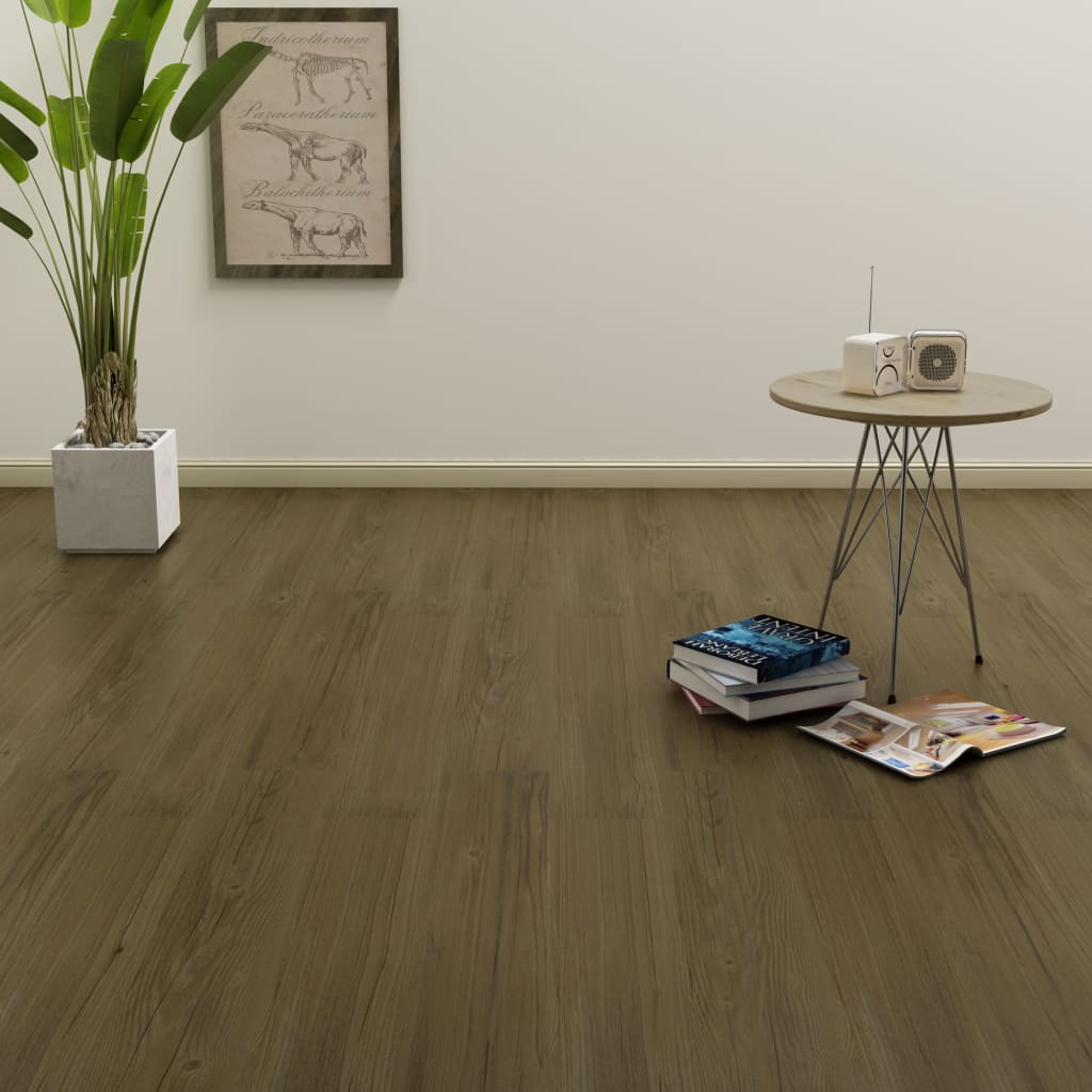 Vidaxl lamas para suelo pvc autoadhesivas 4,46 m² 3 mm marrón