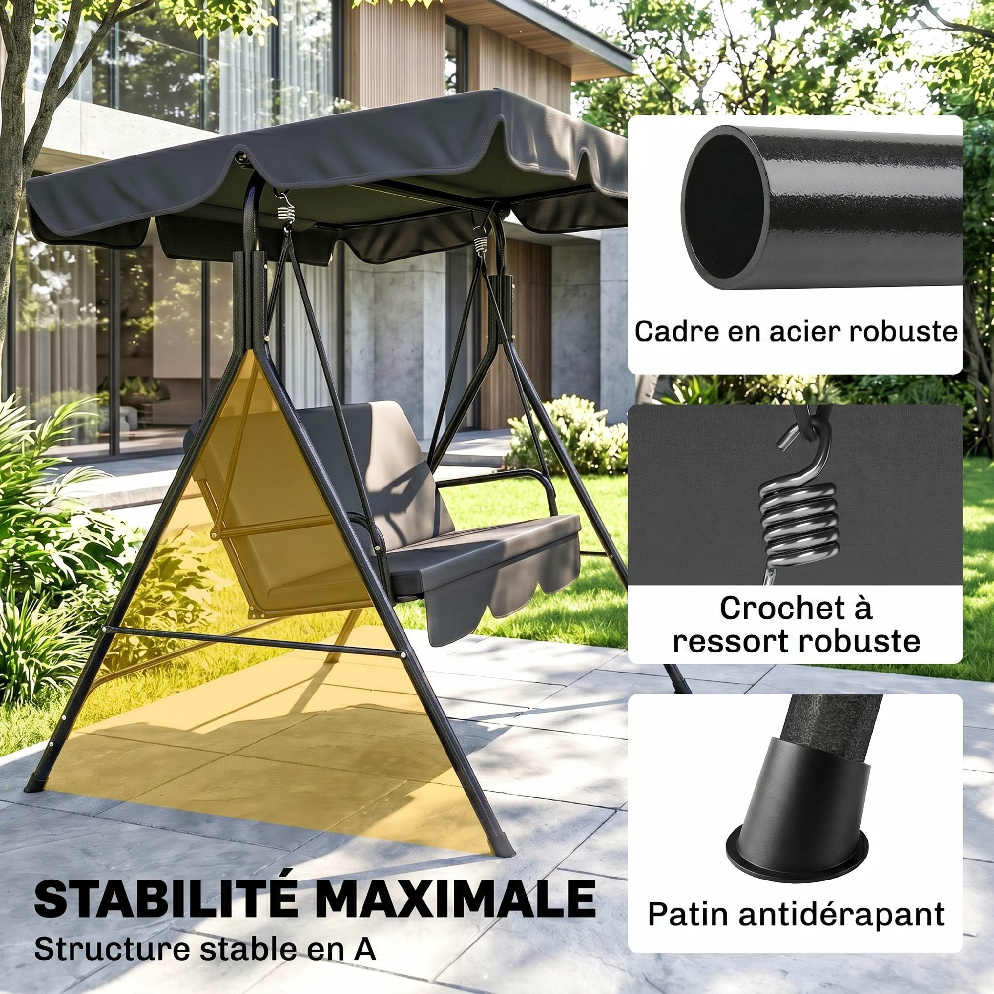 Balancelle de jardin 3 places - 5