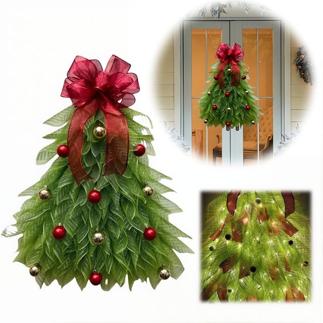 Grinalda de Natal decorativa, decoração com ambiente natalício com luzes e grinalda, perfeita para varanda, porta ou janela