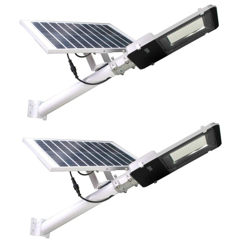 Pakiet x2 LED Street Light 200W Solar Outdoor IP65 Orientable Panel 25W 200 LEDS 3000 Lumenów 6000K Cool White Lithium-Ion Battery