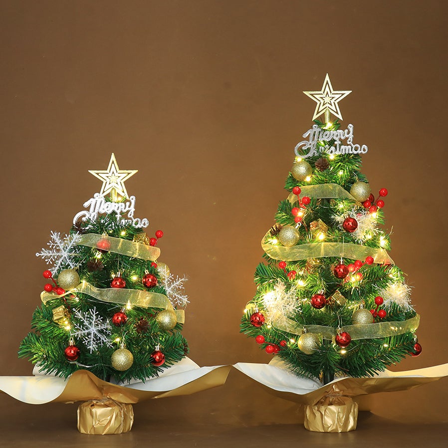 Sapin de Noël artificiel de 60 cm avec lumières LED, petit sapin de Noël de table avec ornements suspendus, décorations de Noël - 7