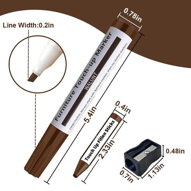 Kit de réparation de meubles en bois (21 stylos et bâtons de cire) pour éliminer les rayures et les taches - 3