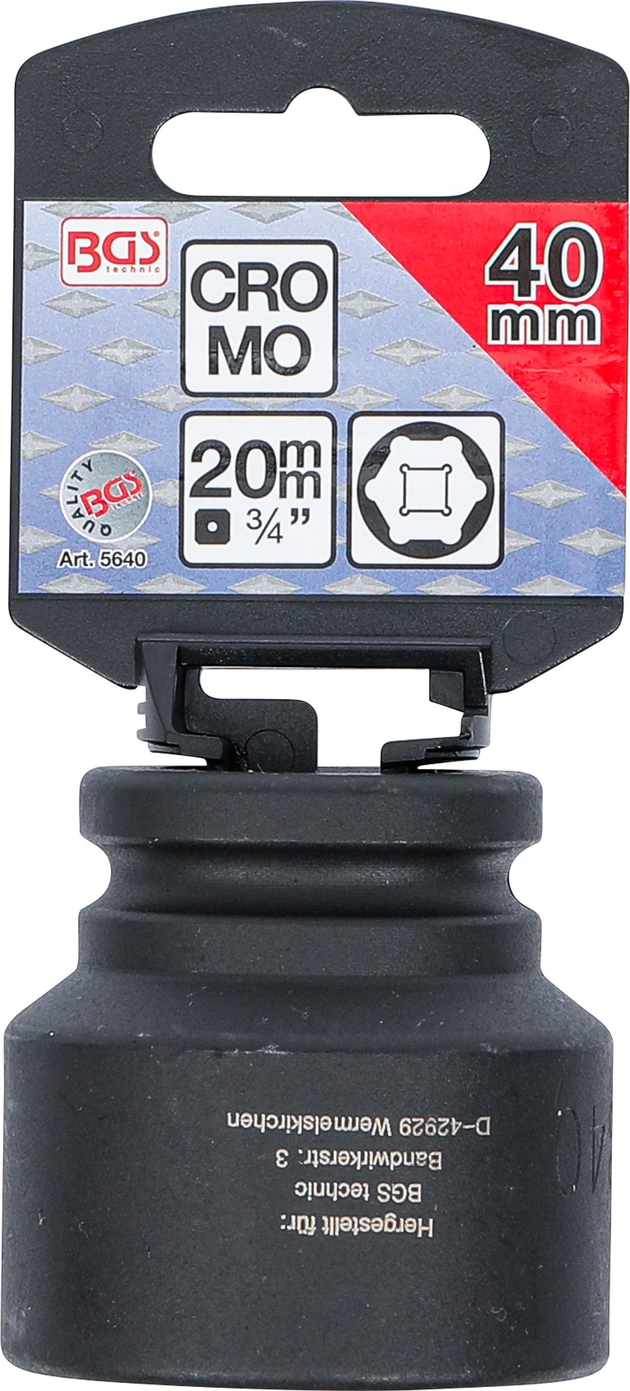 Douille à choc, six pans | 20 mm (3/4