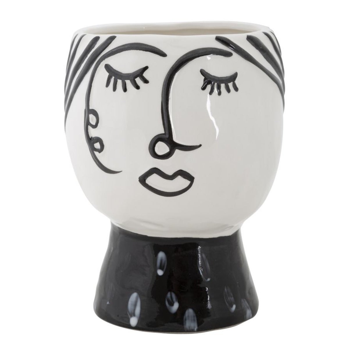 Wazon Dekoracyjny Twarz 32, Porcelana, Biały, Seven Design