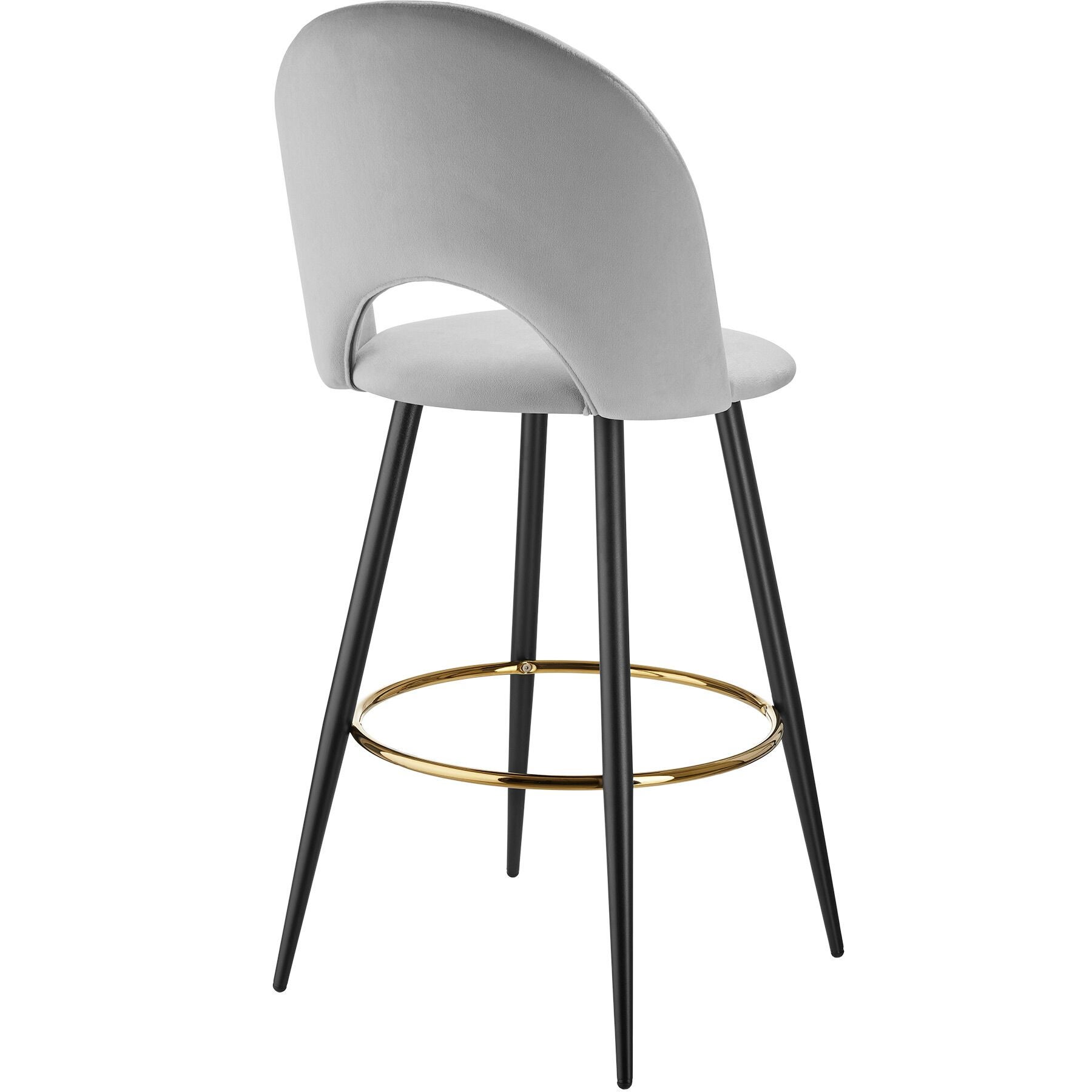 Lot de 2 chaises de bistrot en polyester et acier à l'aspect velours rembourré avec repose-pieds TECTAKE - 4