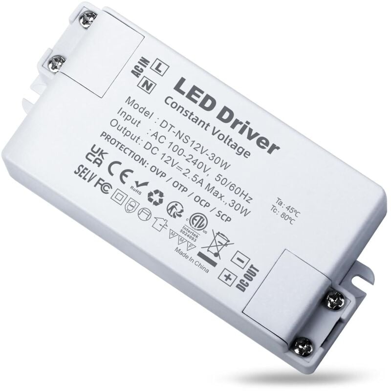 Transformator LED 12V 30W - Zasilacz Niskonapięciowy, 220V na 12V, Kompatybilny z Taśmami LED i Projektorami